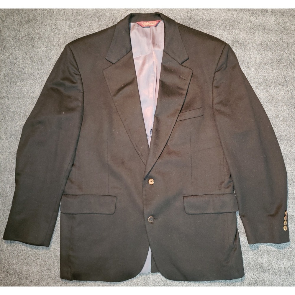 Nordstrom‎ 100% Cashmere 3 Button Black Mens Blazer Jacket Coat 42